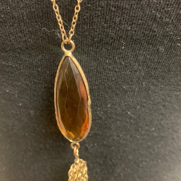 Necklace, Golden brown beads with gold - Picture 2 of 7